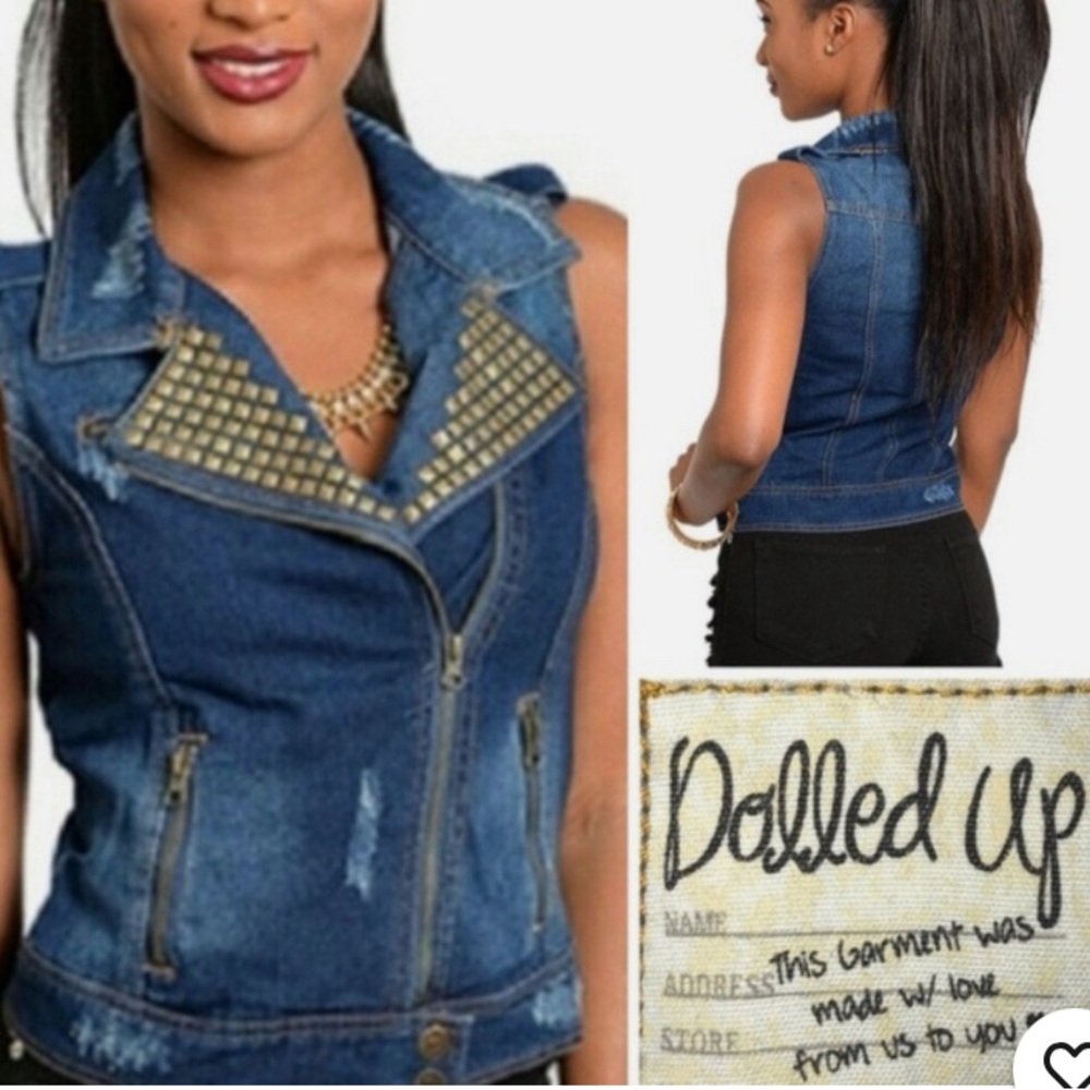 Dolled Up Distressed Denim Vest